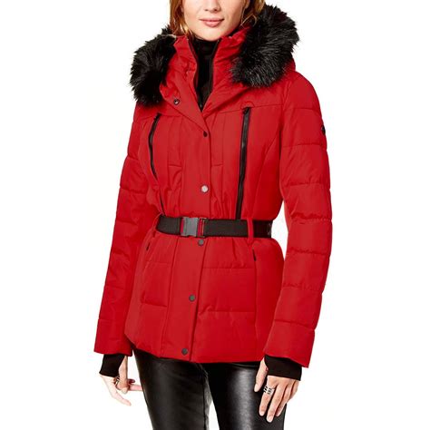 michael kors red puffer coat